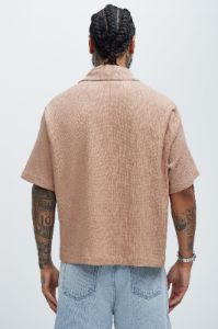 Jace Textured Shirt - Taupe sold by Fashion Nova