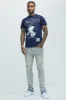 Peanuts NYC Baseball Short Sleeve Tee - Navy sold by Fashion Nova