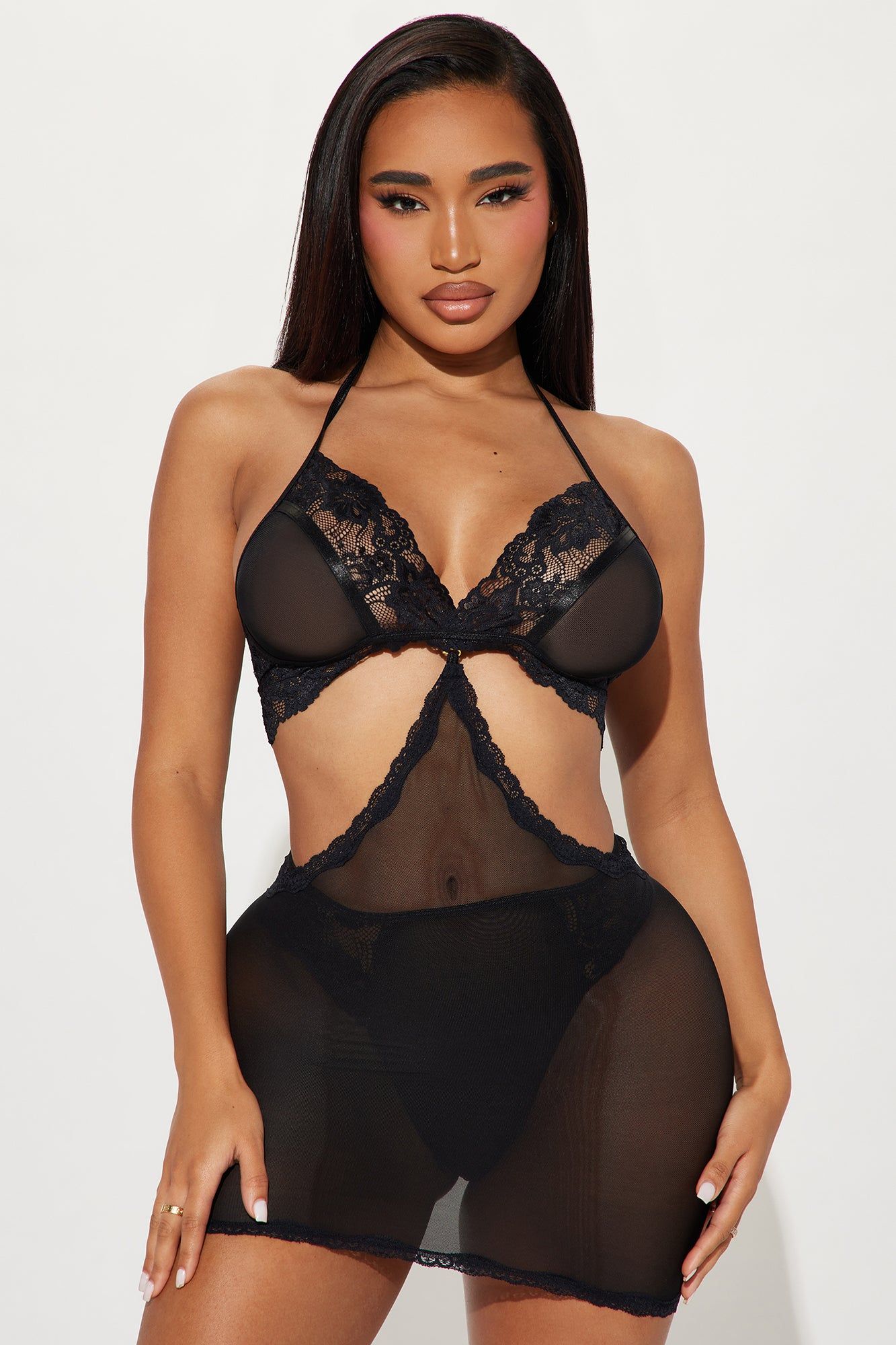 Passionate Embrace Mesh Chemise - Black sold by Fashion Nova