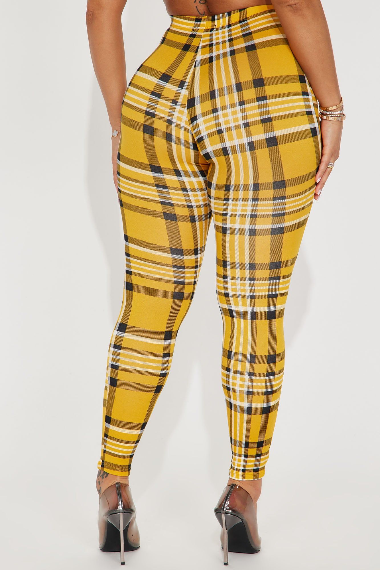 Plaid Mood Legging - Yellow/combo sold by Fashion Nova product image thumbnail 3