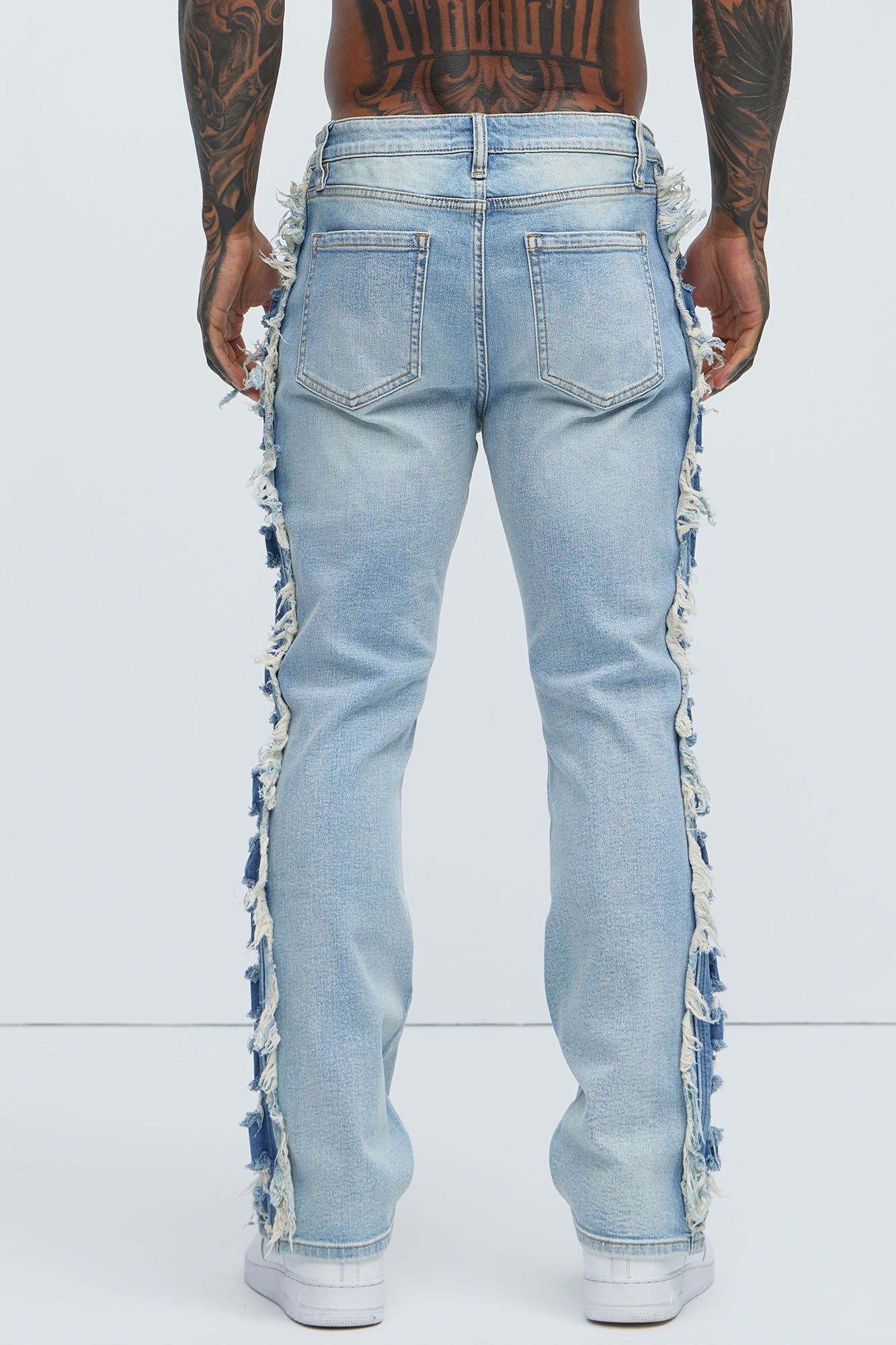 Track Stacked Skinny Flare Jeans - Medium Blue Wash sold by Fashion Nova product image thumbnail 4