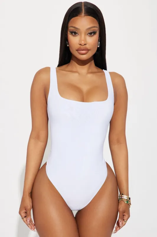 Back To Basic Bodysuit - White sold by Fashion Nova