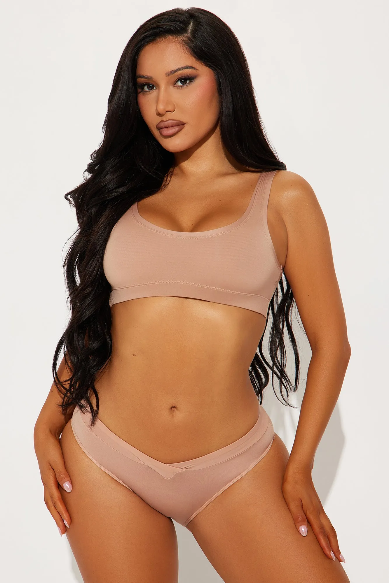 Light As A Feather Microfiber V-Front Bikini Panty - Nude sold by Fashion Nova product image thumbnail 2