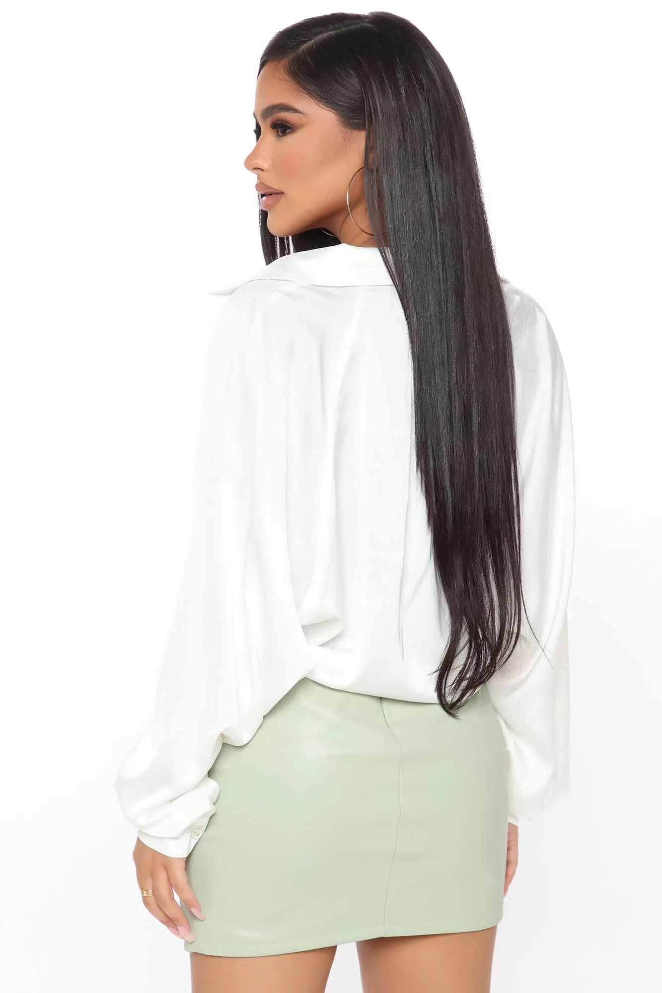 Give My All Satin Shirt - White sold by Fashion Nova product image thumbnail 3