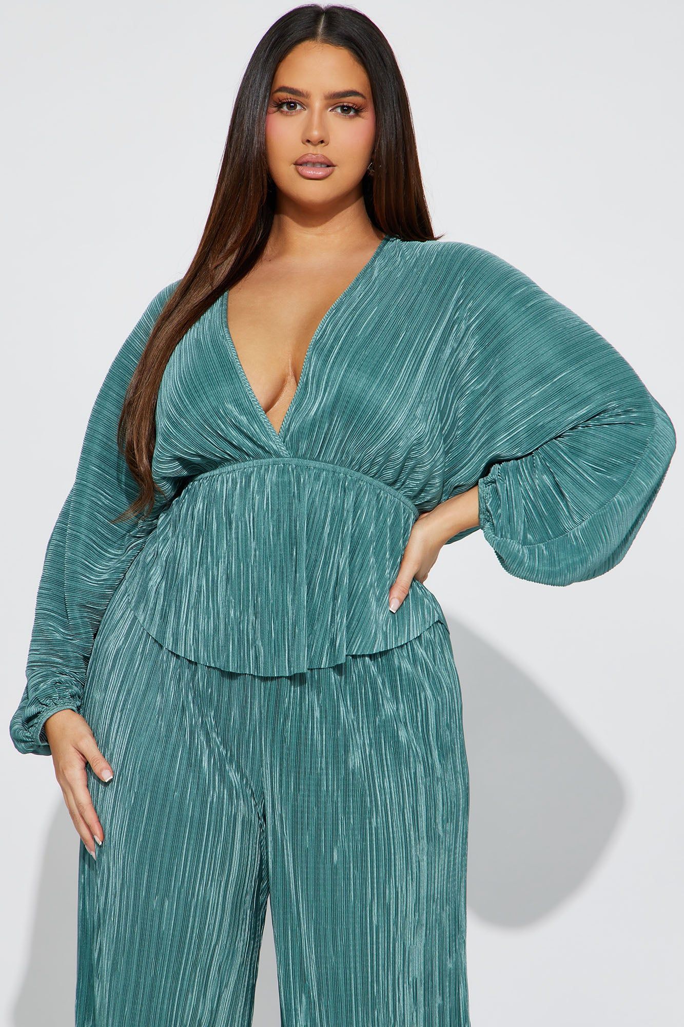 My Moment Plisse Pant Set - Sage sold by Fashion Nova product image thumbnail 5