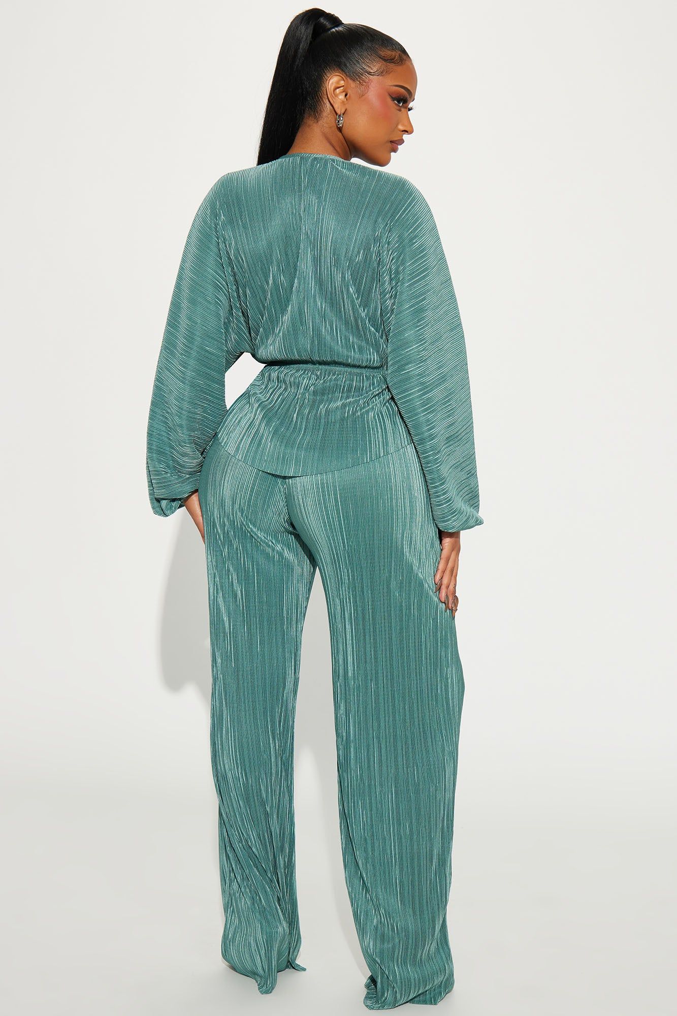 My Moment Plisse Pant Set - Sage sold by Fashion Nova product image thumbnail 3