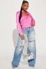 Kathy Satin Shirt - Hot Pink sold by Fashion Nova