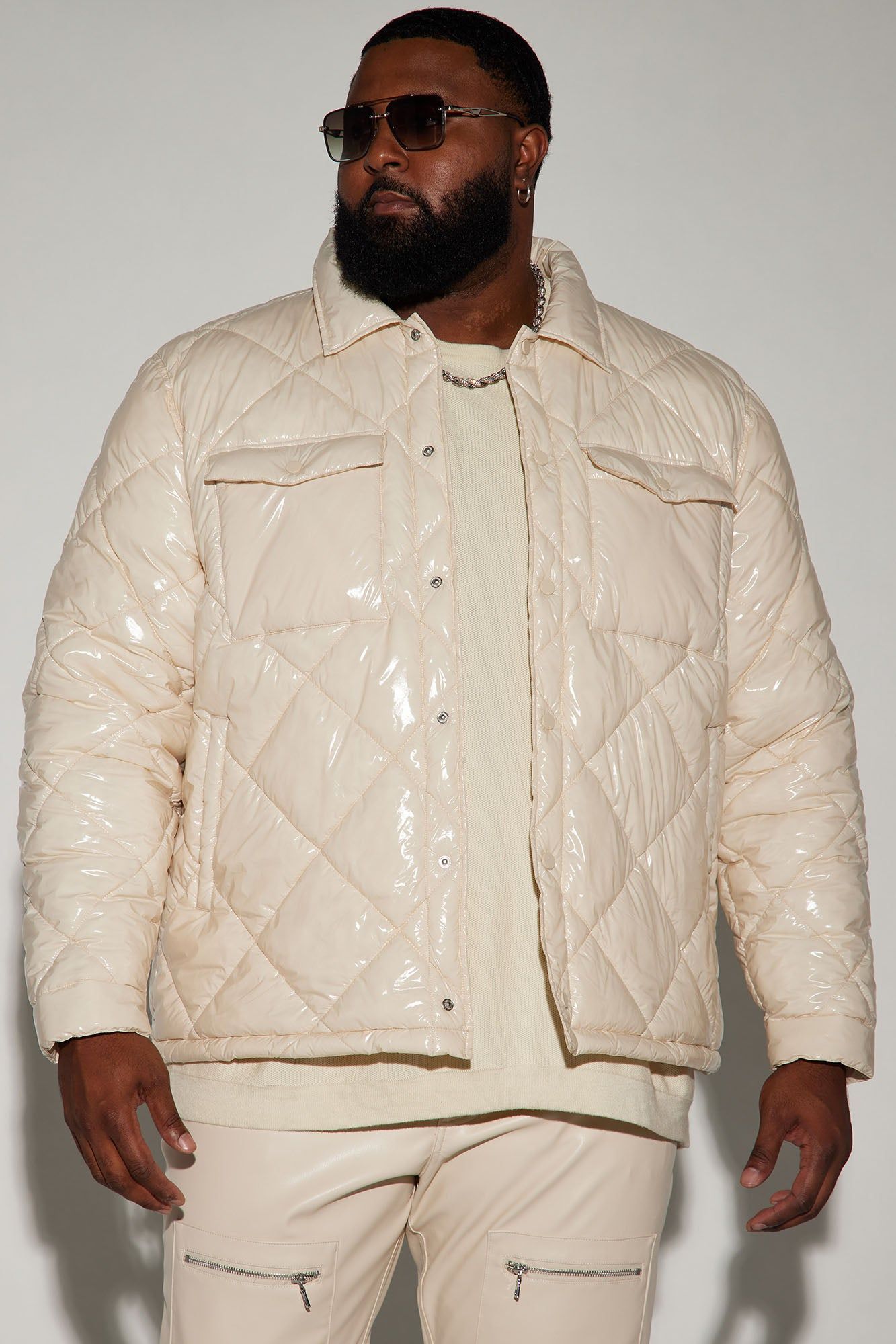 Your Diamond Quilted Puffer Jacket - Cream sold by Fashion Nova product image thumbnail 4