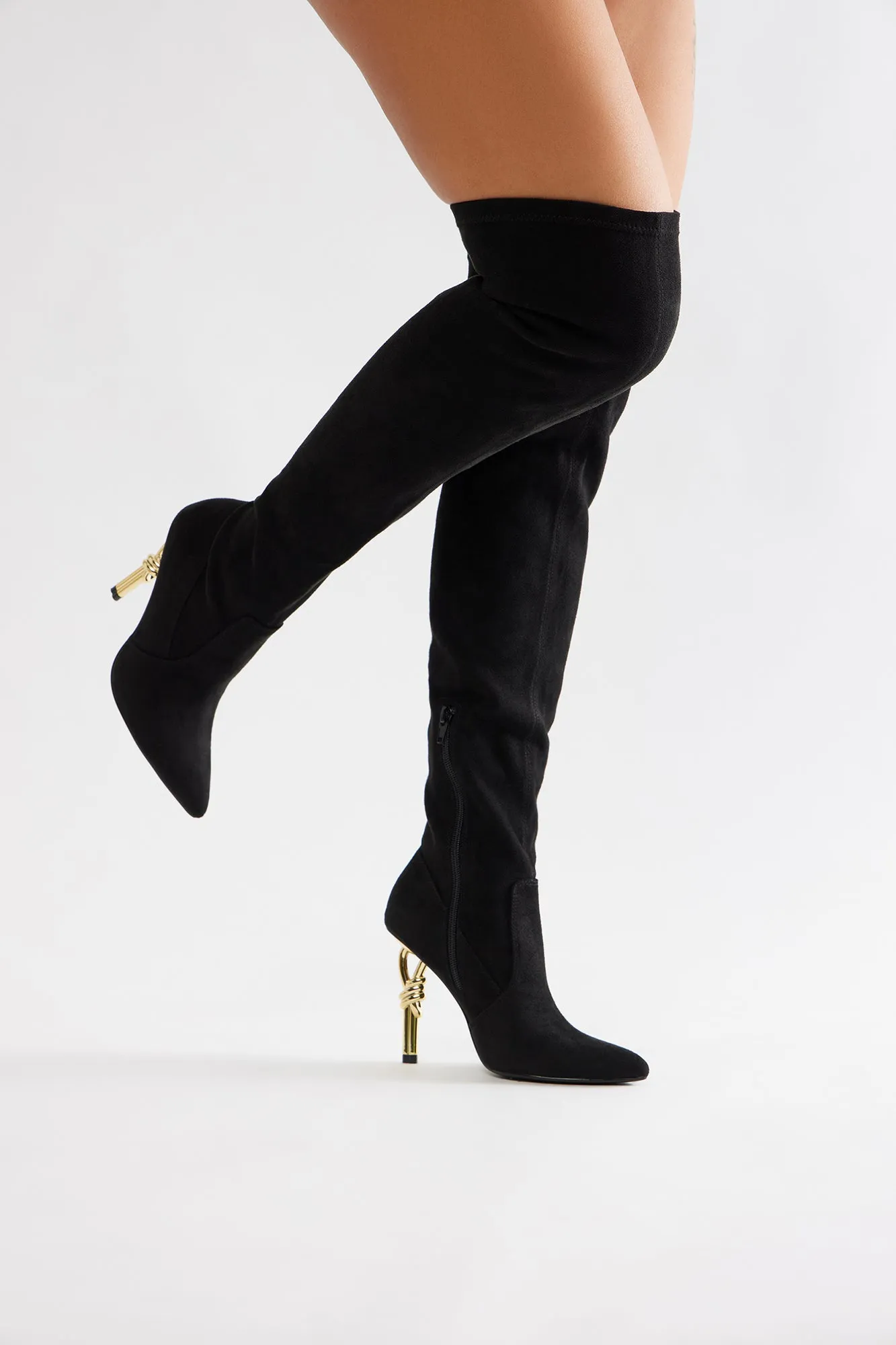 Leave The Drama Thigh High Boots - Black sold by Fashion Nova product image thumbnail 2