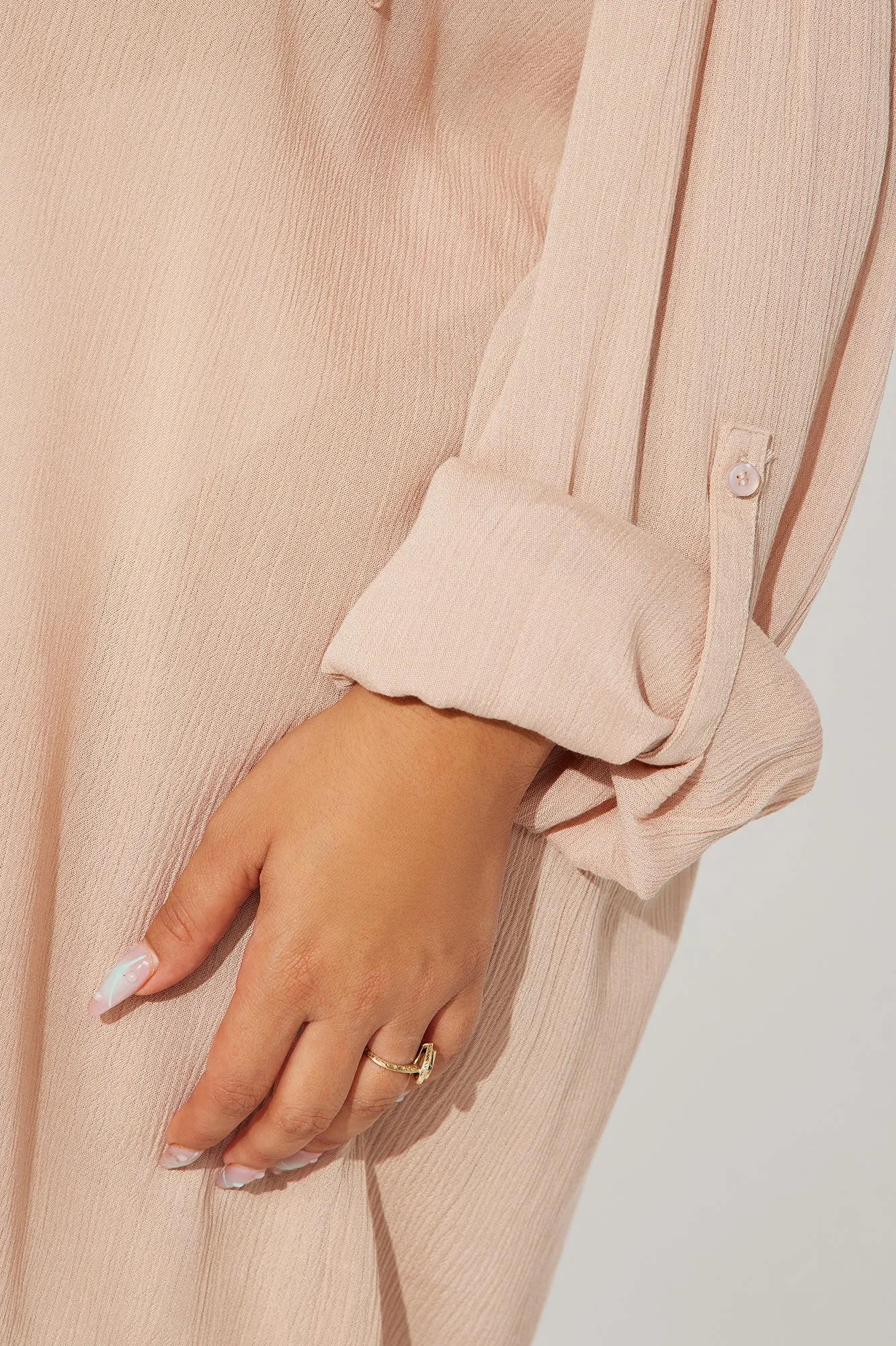 Breezy Nights Linen Pocket Cover Up Shirt - Tan sold by Fashion Nova product image thumbnail 5