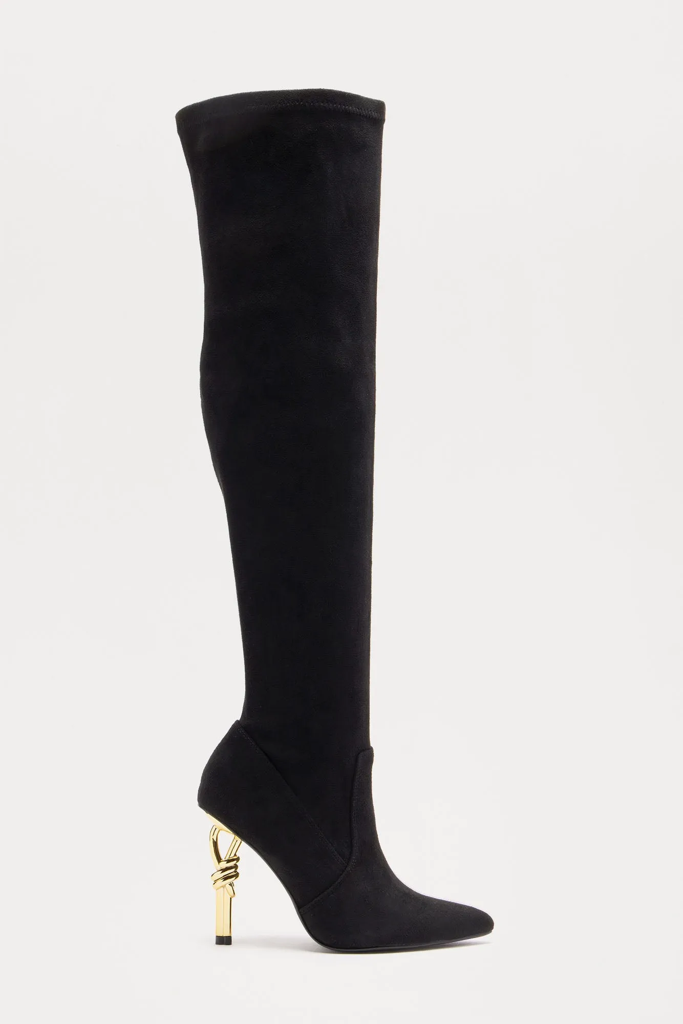 Leave The Drama Thigh High Boots - Black sold by Fashion Nova