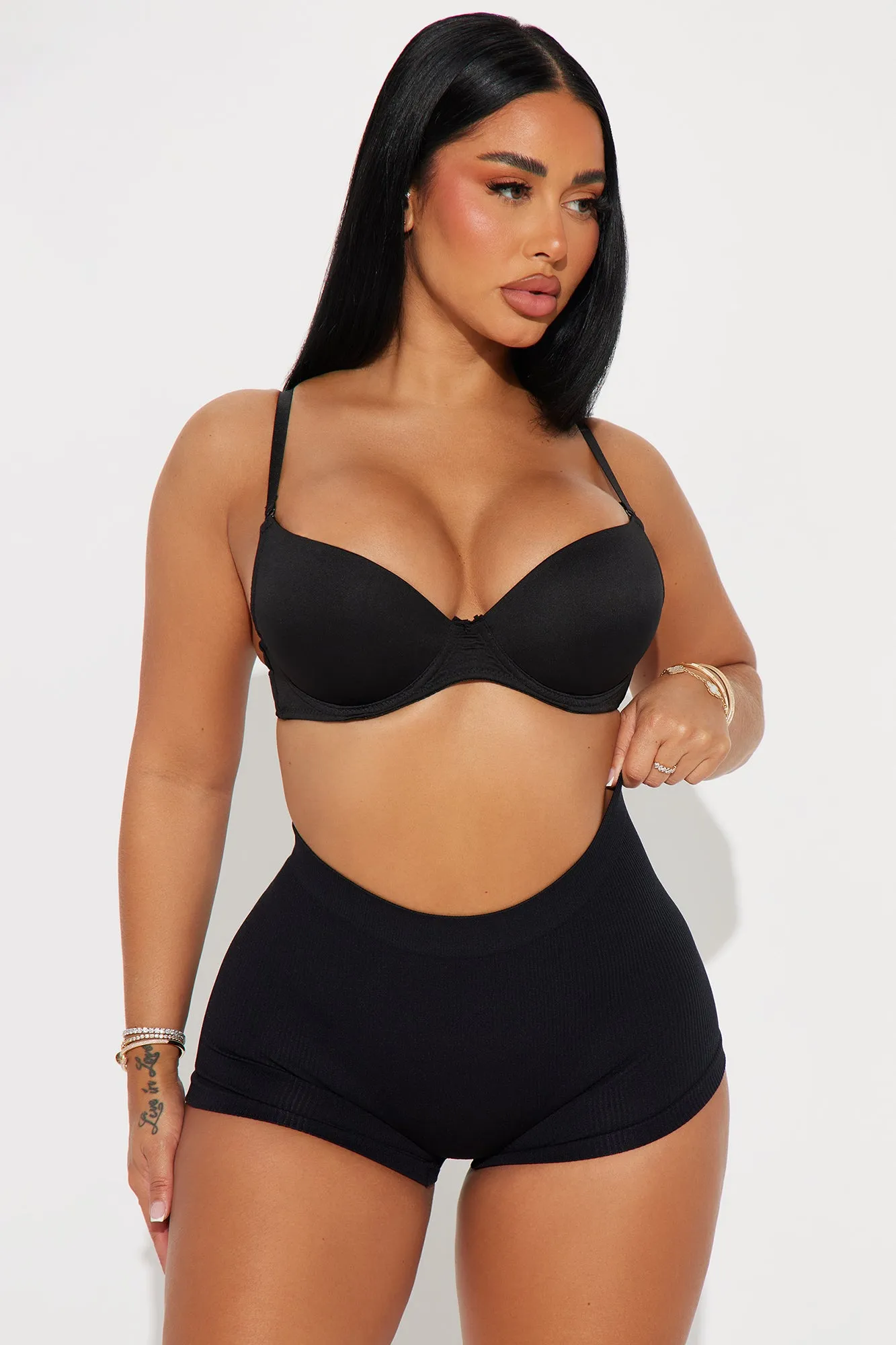 Me And You Seamless Ribbed Boyshort Panty - Black sold by Fashion Nova product image thumbnail 2