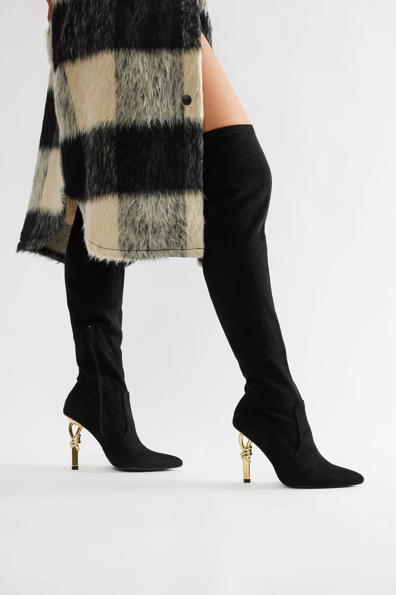 Leave The Drama Thigh High Boots - Black sold by Fashion Nova product image thumbnail 4