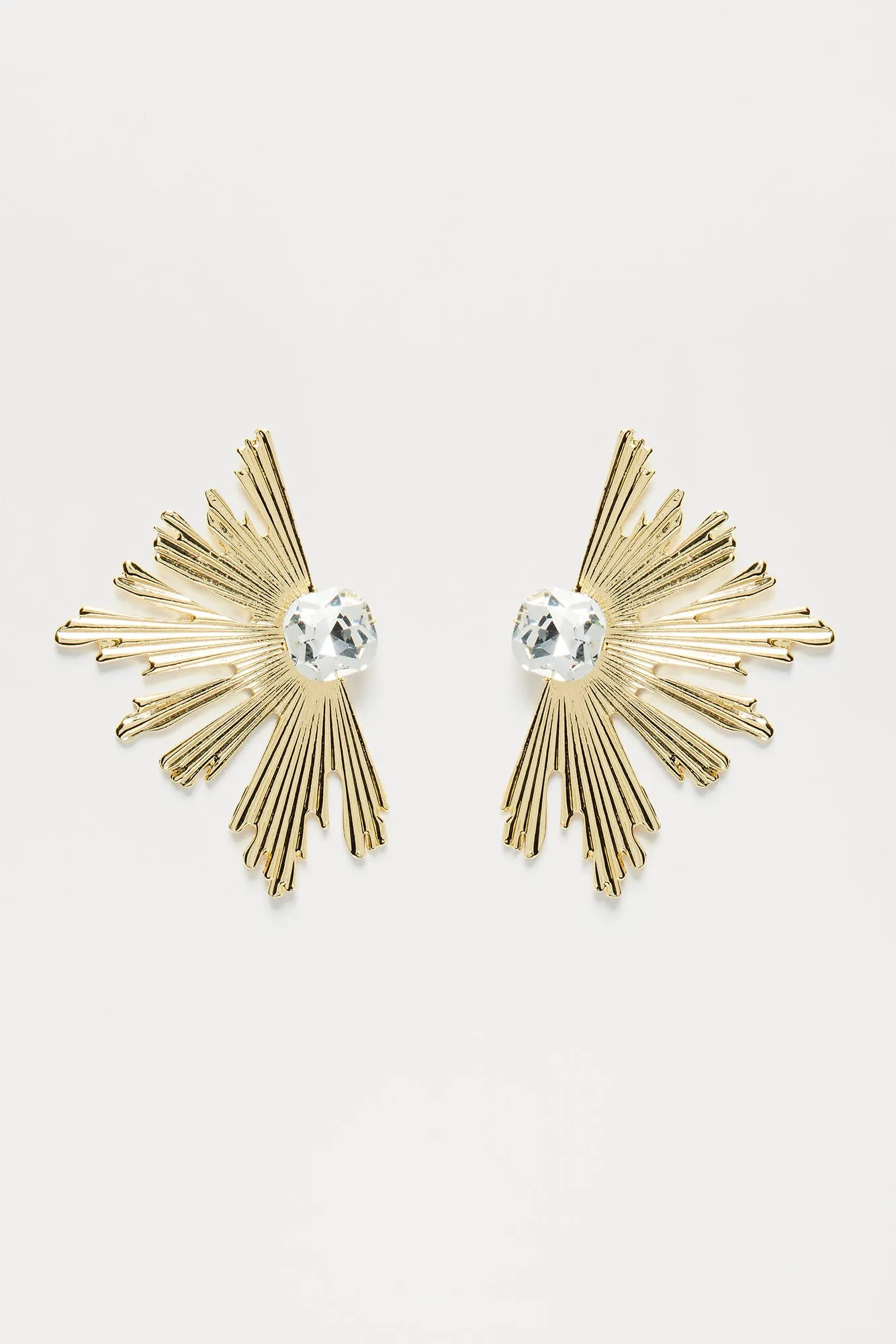 Roman Renaissance Earrings - Gold/Clear sold by Fashion Nova