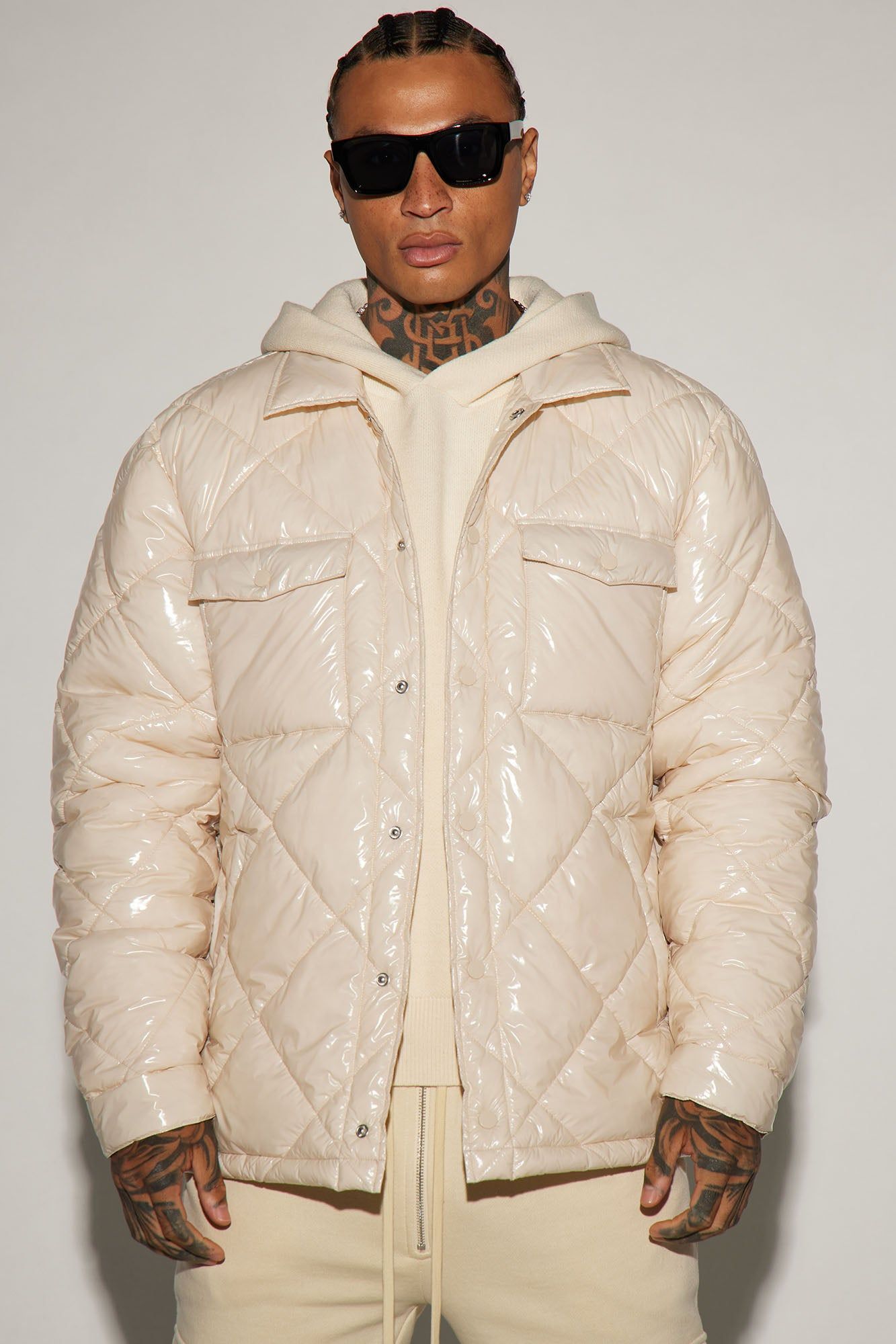 Your Diamond Quilted Puffer Jacket - Cream sold by Fashion Nova