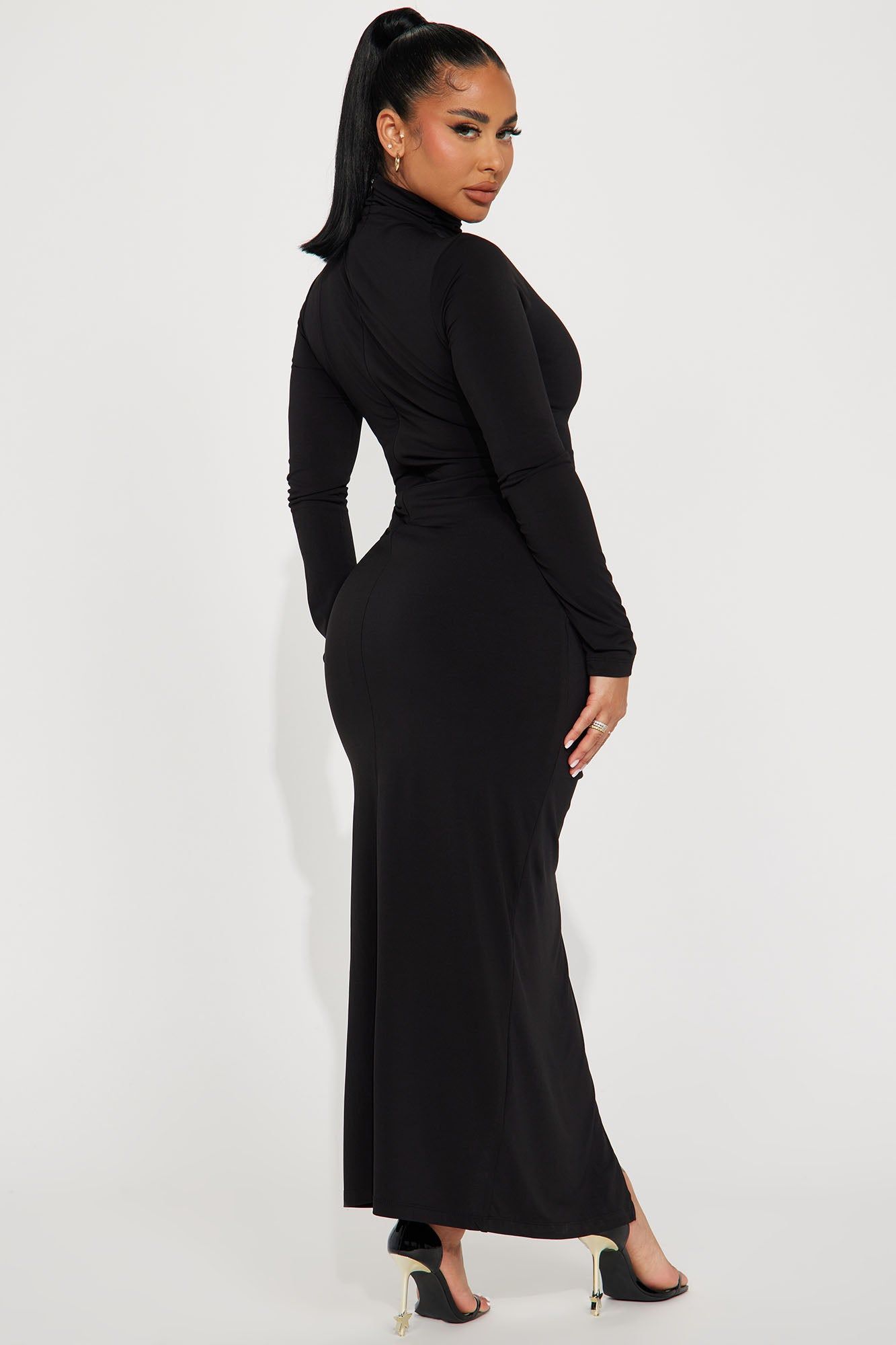 Nat Ruched Maxi Dress - Black sold by Fashion Nova product image thumbnail 3