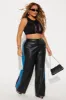 Make Your Case Faux Leather Pant - Black/combo sold by Fashion Nova