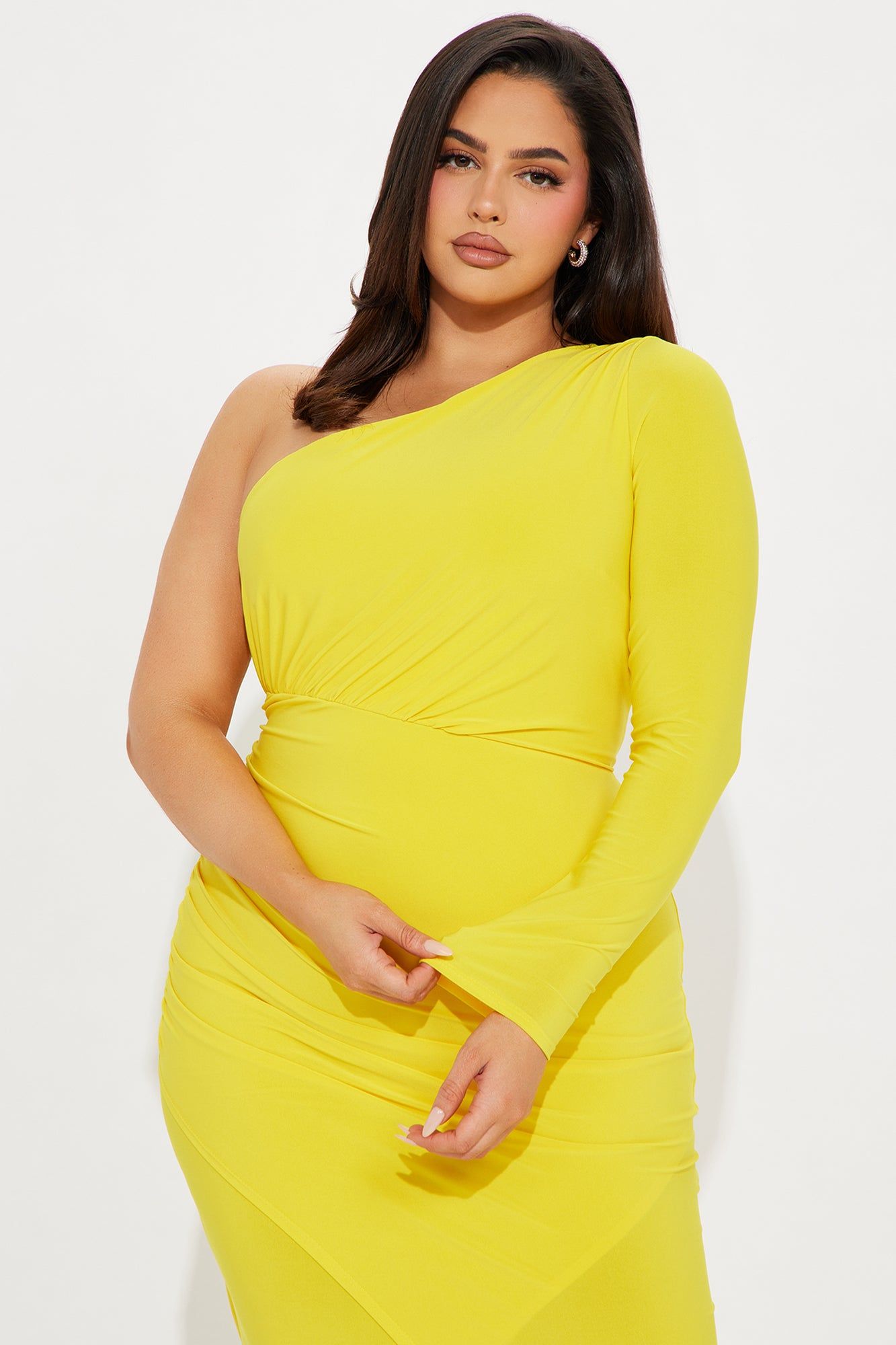 Stacy Ruched Maxi Dress - Yellow sold by Fashion Nova product image thumbnail 5