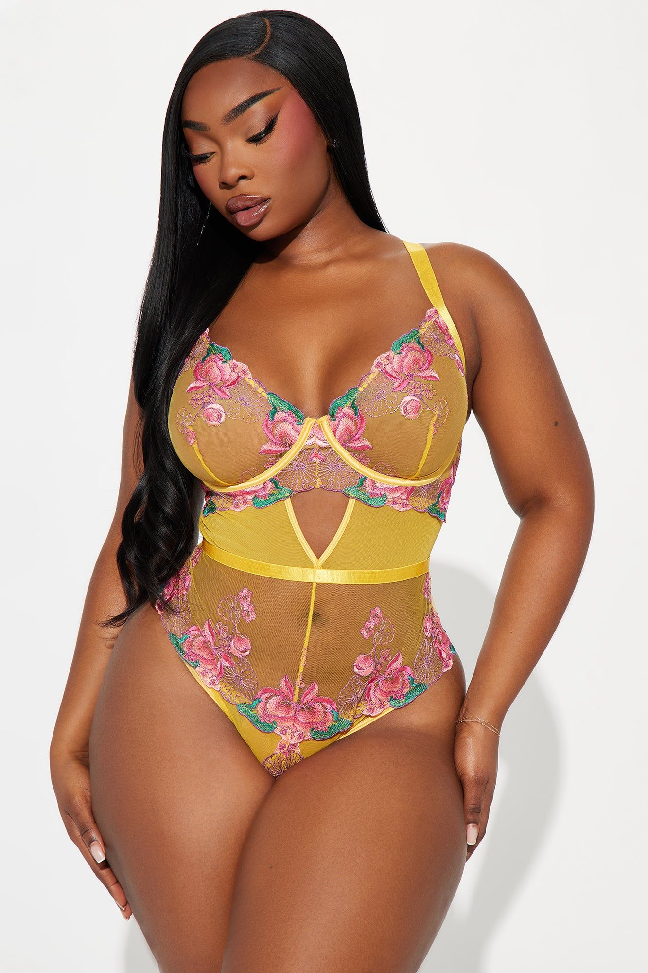 Love In Bloom Embroidered Teddy - Yellow sold by Fashion Nova product image thumbnail 4