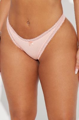 Cute And Unbothered Thong 3 Pack Panties - Pink/combo sold by Fashion Nova