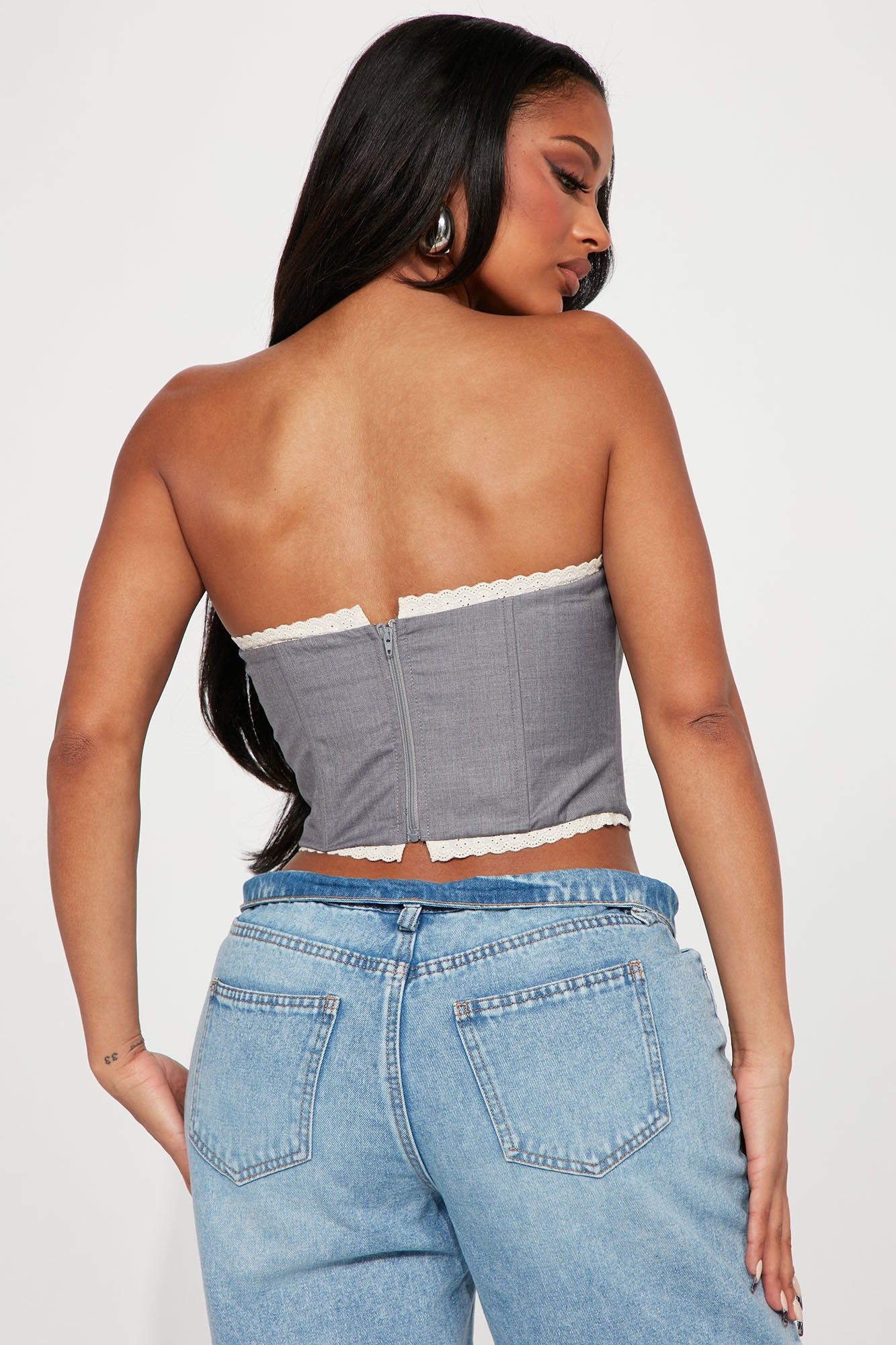 Mykail Corset Top - Grey sold by Fashion Nova product image thumbnail 3