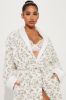 Sleepy Mood Long Plush PJ Robe - White/combo sold by Fashion Nova