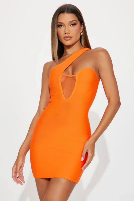 Cassie Bandage Mini Dress - Orange sold by Fashion Nova