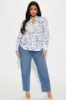 Harlow Linen Shirt - Ivory/combo sold by Fashion Nova