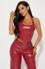 Rebel Faux Leather Pant Set - Red sold by Fashion Nova