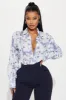 Harlow Linen Shirt - Ivory/combo sold by Fashion Nova