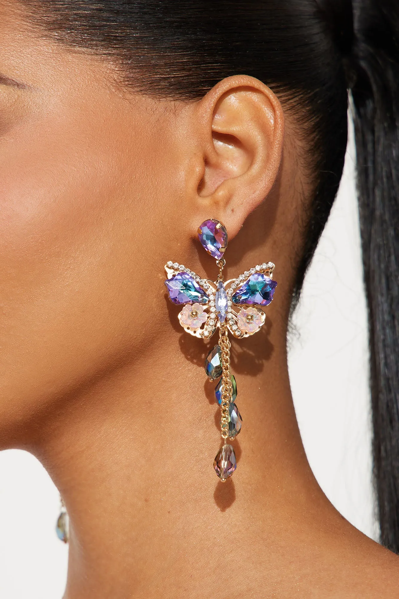 Beautiful Mariposa Earrings - Purple/combo sold by Fashion Nova