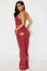 Rebel Faux Leather Pant Set - Red sold by Fashion Nova