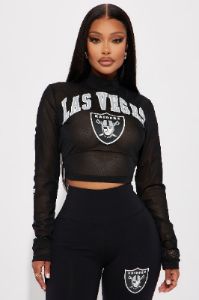Raiders Halftime Show Crop Top - Black sold by Fashion Nova