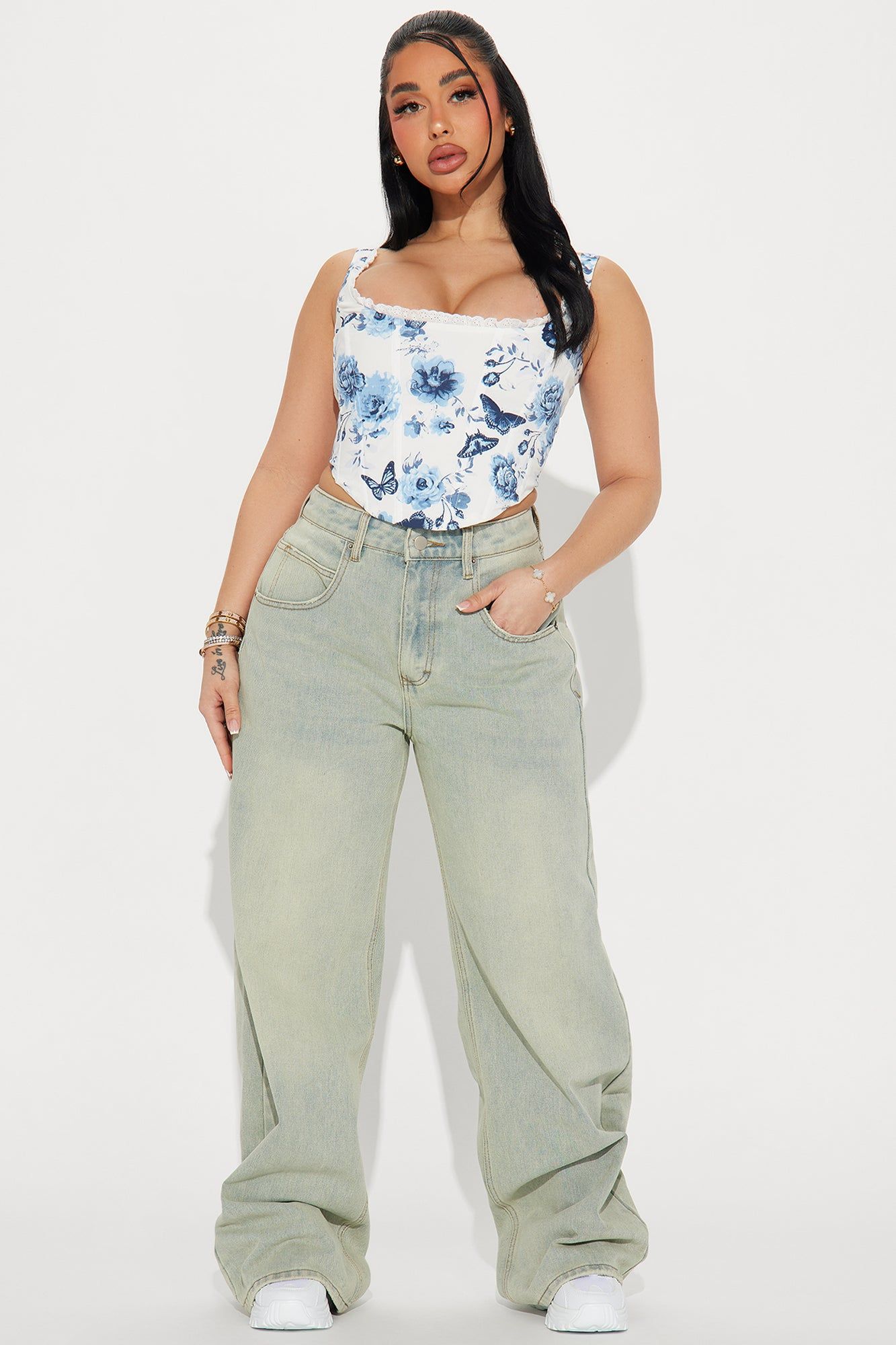 Sweet Serenade Corset Top - White/Blue sold by Fashion Nova product image thumbnail 2