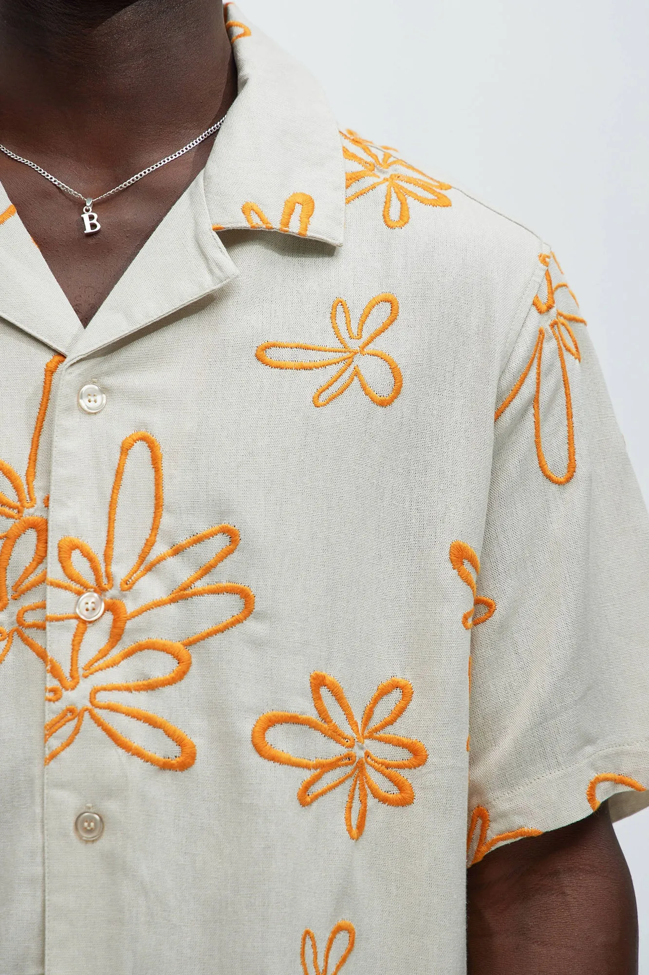 Daydream Floral Linen Shirt - Cream sold by Fashion Nova product image thumbnail 3