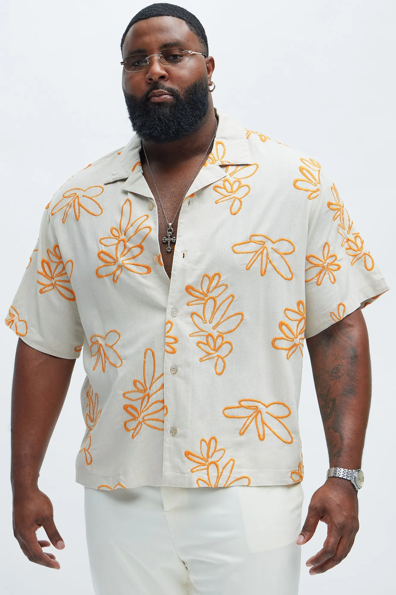 Daydream Floral Linen Shirt - Cream sold by Fashion Nova product image thumbnail 5