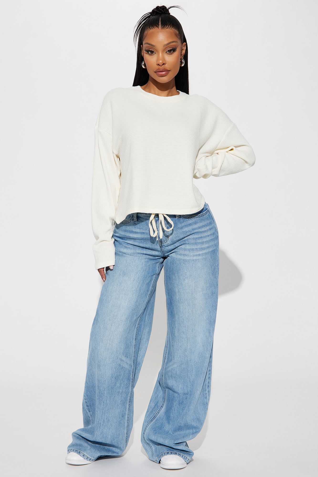 Keep Up Long Sleeve Top - Cream sold by Fashion Nova product image thumbnail 2