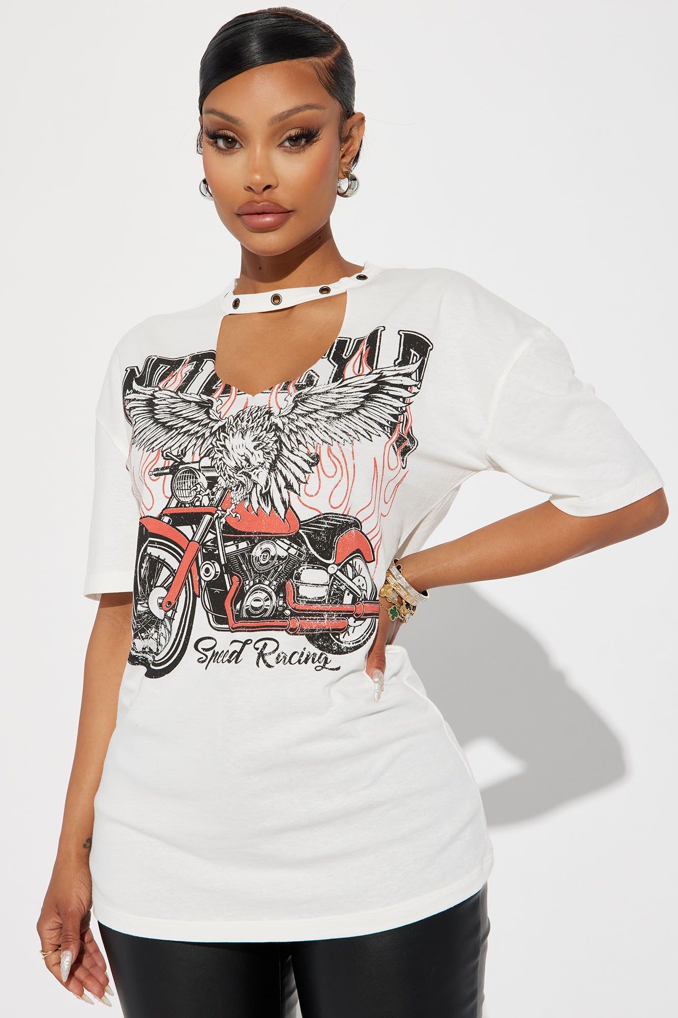 Ride Hard Graphic Tee - Ivory sold by Fashion Nova