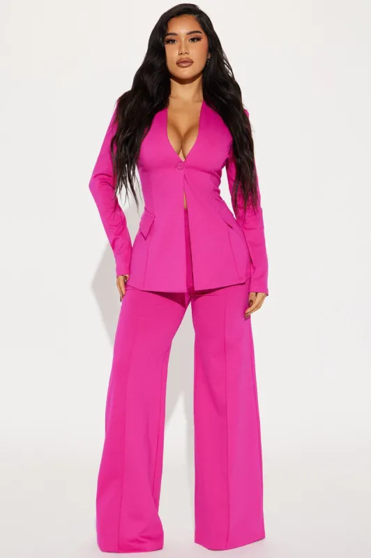 Believe It Blazer Pant Set - Pink sold by Fashion Nova