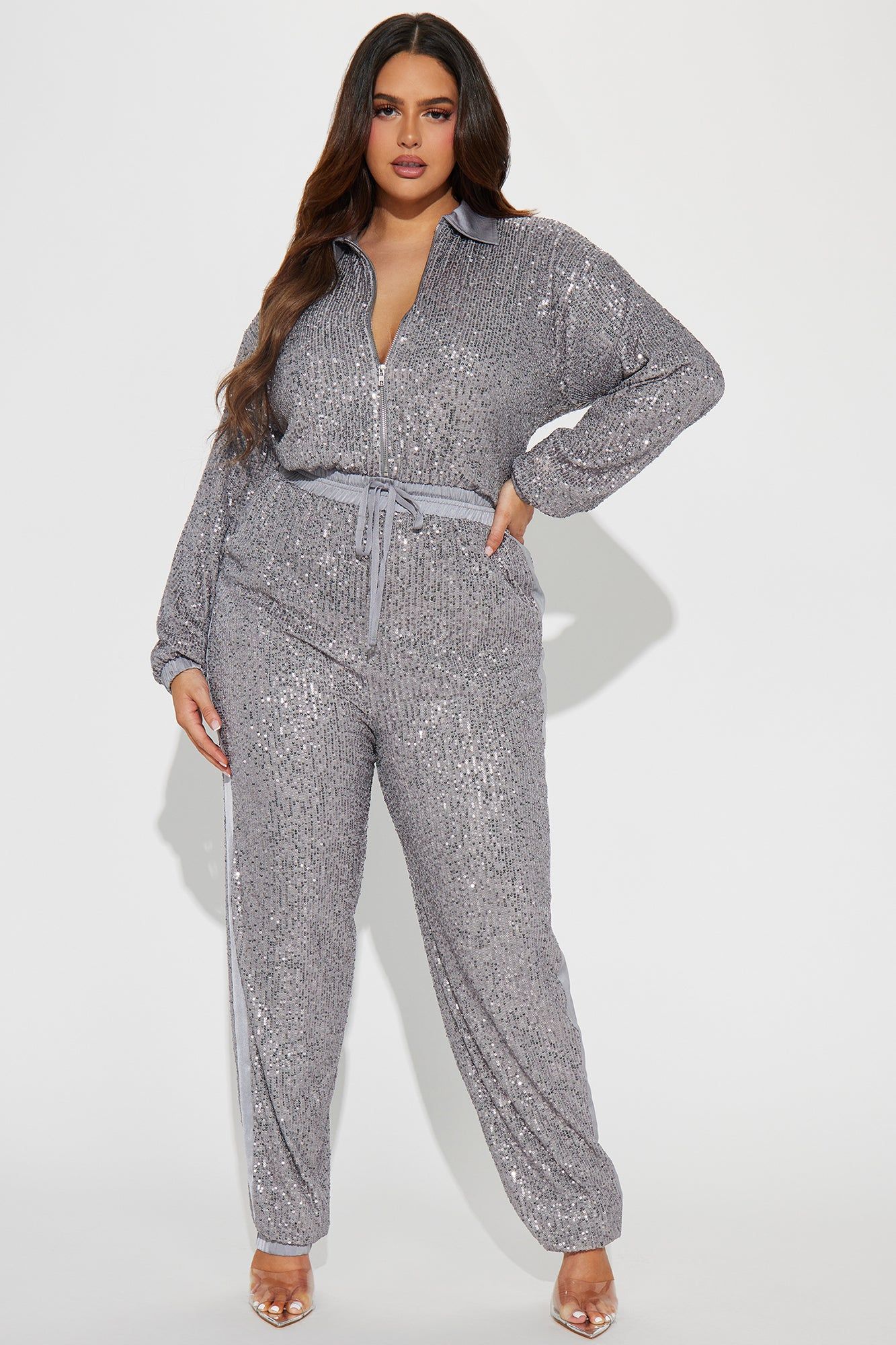Only Your Sparkle Sequin Jumpsuit - Silver sold by Fashion Nova product image thumbnail 4
