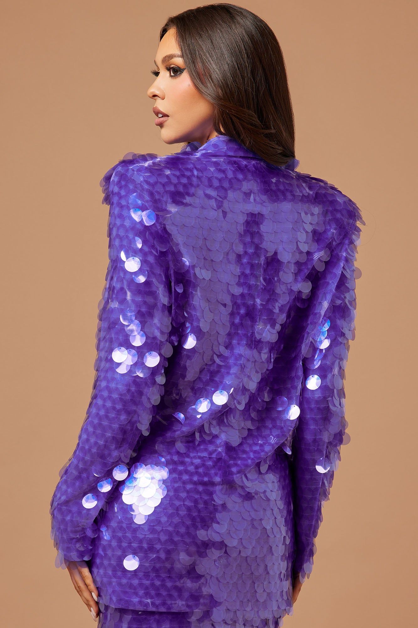 Gianna Payette Sequin Blazer - Purple sold by Fashion Nova product image thumbnail 4