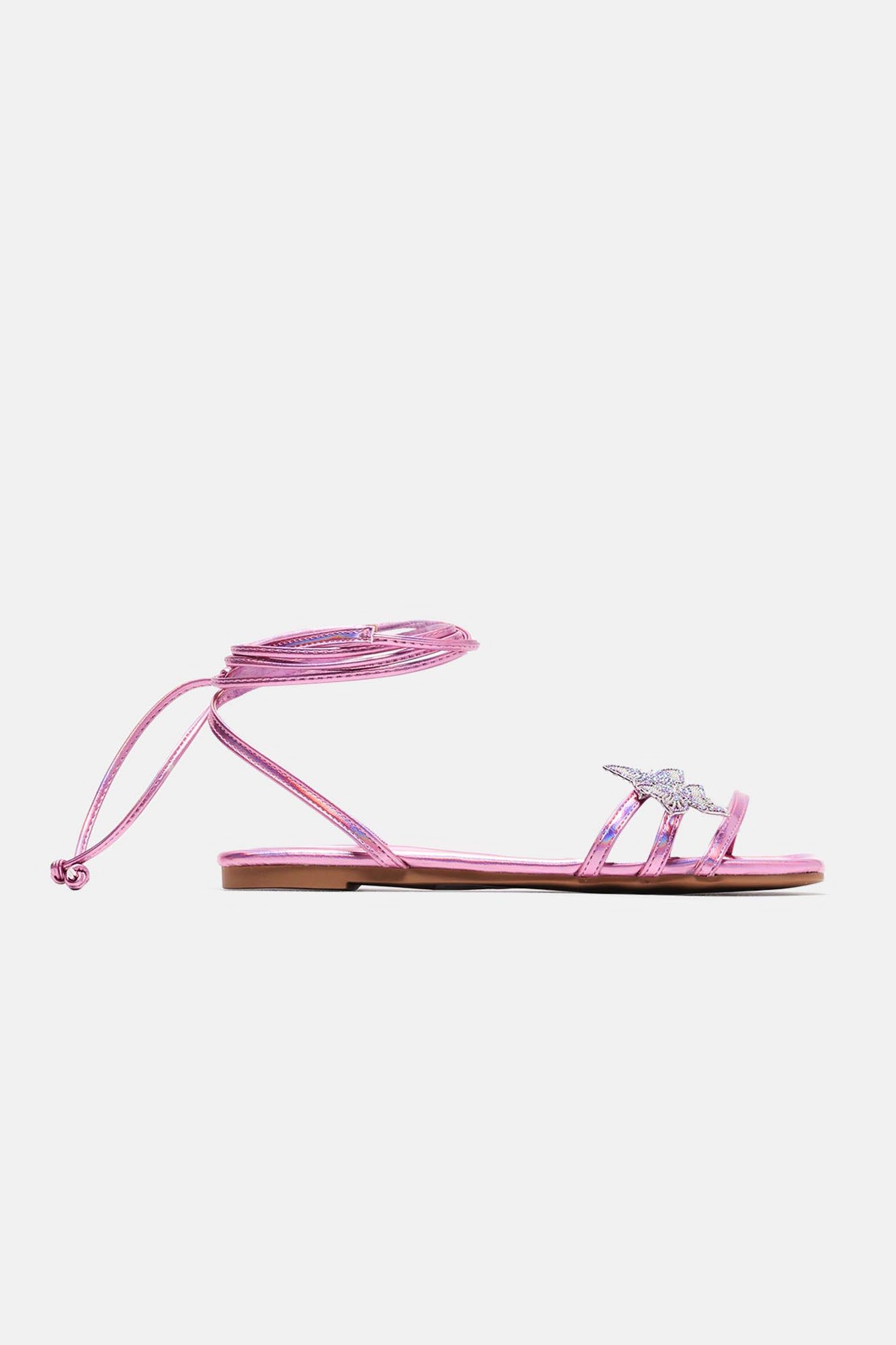 So Relatable Wrap Up Flat Sandals - Pink sold by Fashion Nova product image thumbnail 3