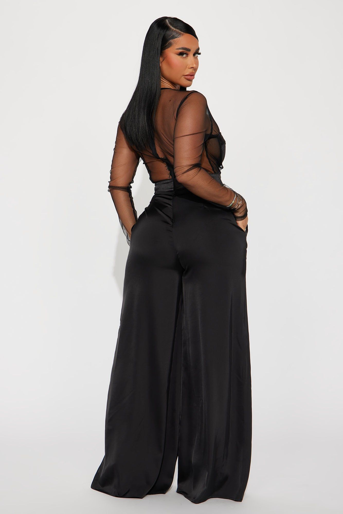 Break Free Satin Jumpsuit - Black sold by Fashion Nova product image thumbnail 3