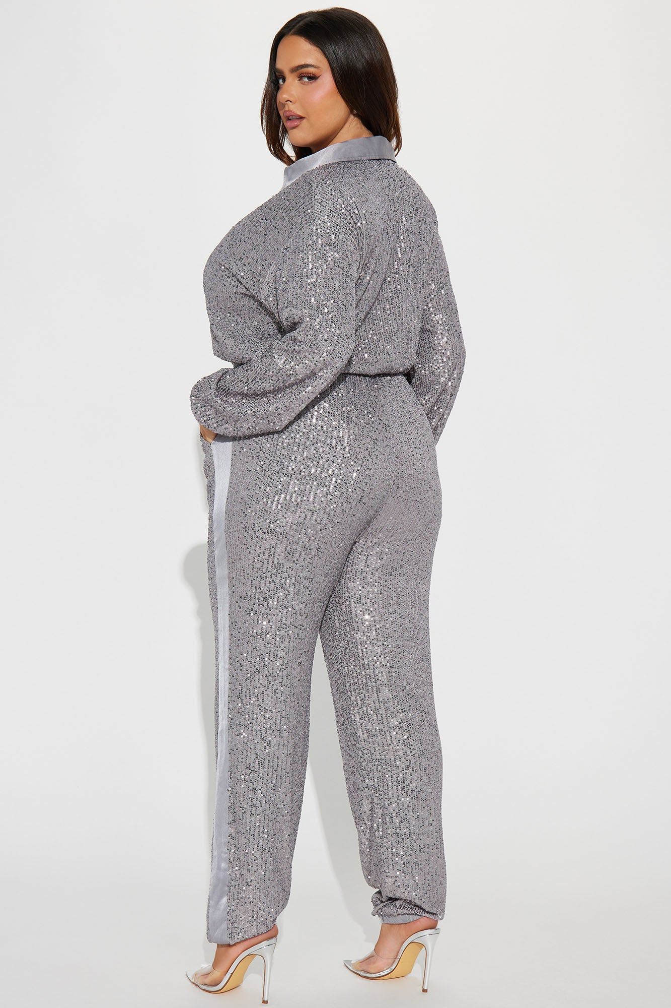 Only Your Sparkle Sequin Jumpsuit - Silver sold by Fashion Nova product image thumbnail 6
