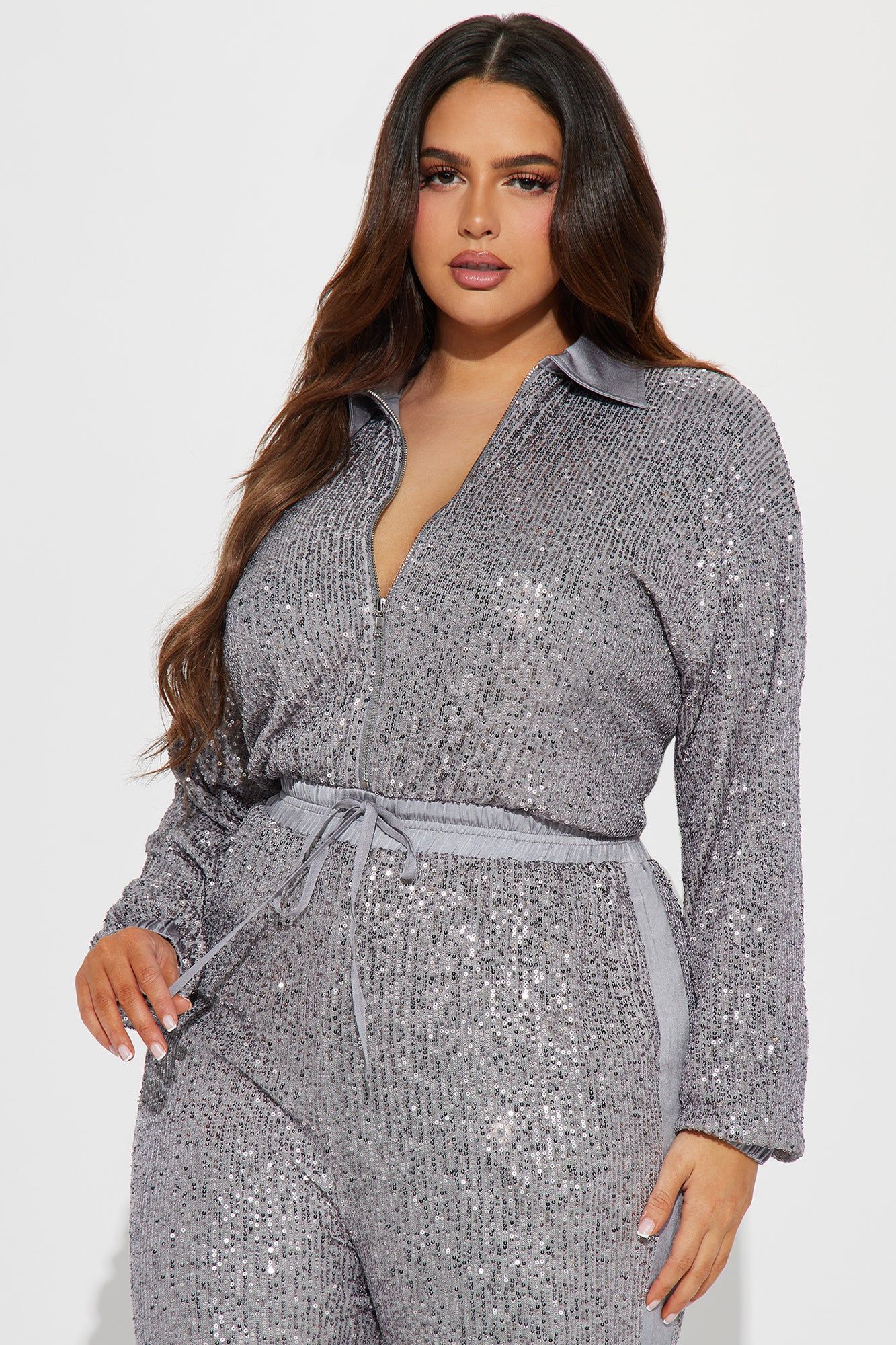 Only Your Sparkle Sequin Jumpsuit - Silver sold by Fashion Nova product image thumbnail 5