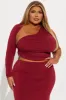 Rylee Skirt Set - Burgundy sold by Fashion Nova