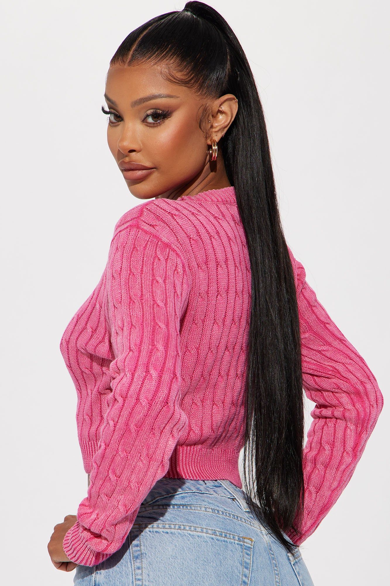 Street Lights Washed Sweater - Magenta sold by Fashion Nova product image thumbnail 3