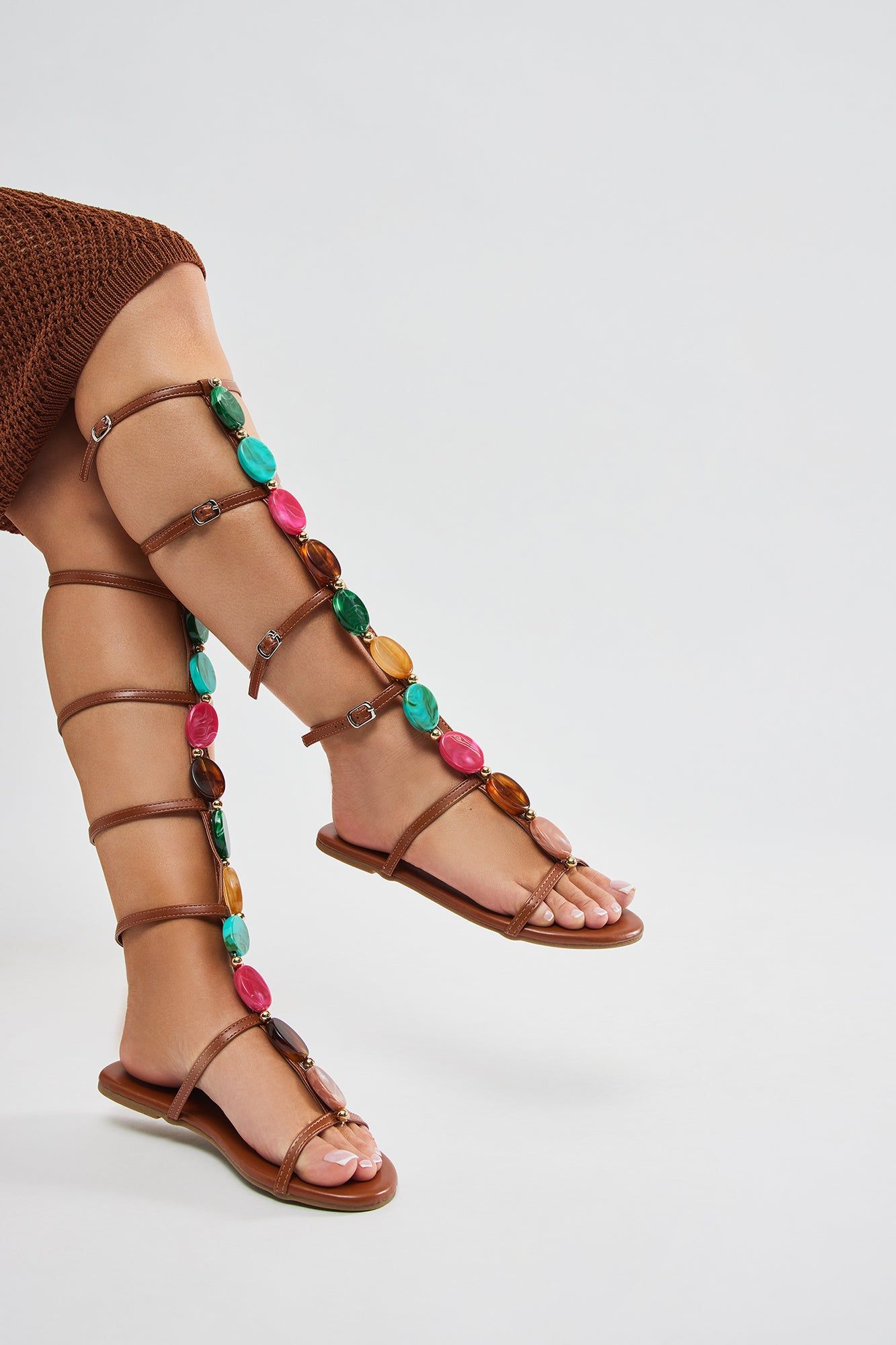 Nothing Like Me Gladiator Flat Sandals - Brown sold by Fashion Nova product image thumbnail 2