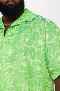 Daytona Textured Cropped Button Up Shirt - Green sold by Fashion Nova