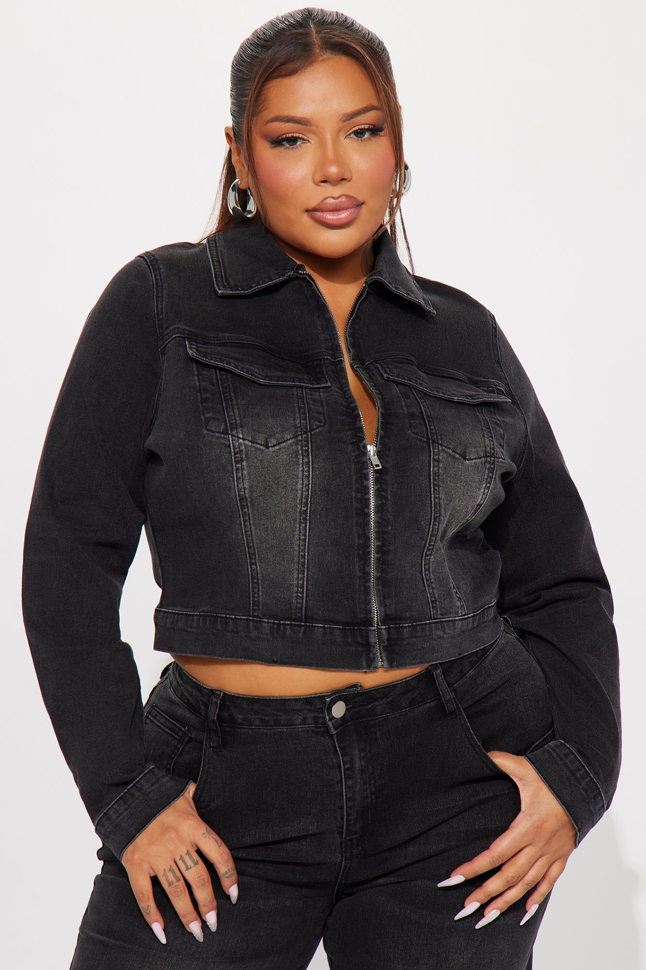 Vita Denim Jacket - Black Wash sold by Fashion Nova product image thumbnail 4